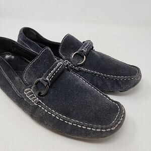 Aldo Men’s Size 10.5 Gray Blue Suede Slip-On Driving Moccasins Loafer Shoes